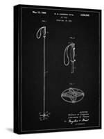 PP1038-Vintage Black Ski Pole Patent Poster-Cole Borders-Stretched Canvas