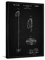 PP1038-Vintage Black Ski Pole Patent Poster-Cole Borders-Stretched Canvas