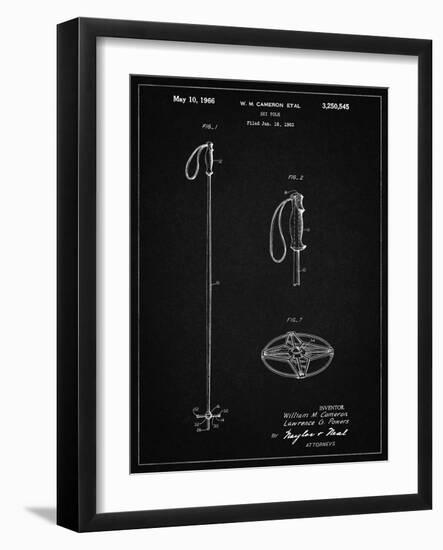 PP1038-Vintage Black Ski Pole Patent Poster-Cole Borders-Framed Giclee Print