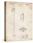 PP1038-Vintage Parchment Ski Pole Patent Poster-Cole Borders-Stretched Canvas