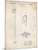 PP1038-Vintage Parchment Ski Pole Patent Poster-Cole Borders-Mounted Giclee Print