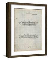 PP1040-Antique Grid Parchment Slide Rule Patent Poster-Cole Borders-Framed Giclee Print