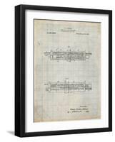 PP1040-Antique Grid Parchment Slide Rule Patent Poster-Cole Borders-Framed Giclee Print