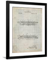 PP1040-Antique Grid Parchment Slide Rule Patent Poster-Cole Borders-Framed Giclee Print