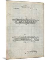 PP1040-Antique Grid Parchment Slide Rule Patent Poster-Cole Borders-Mounted Premium Giclee Print