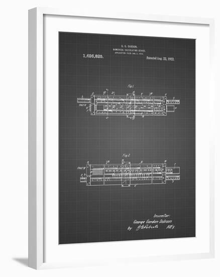 PP1040-Black Grid Slide Rule Patent Poster-Cole Borders-Framed Giclee Print