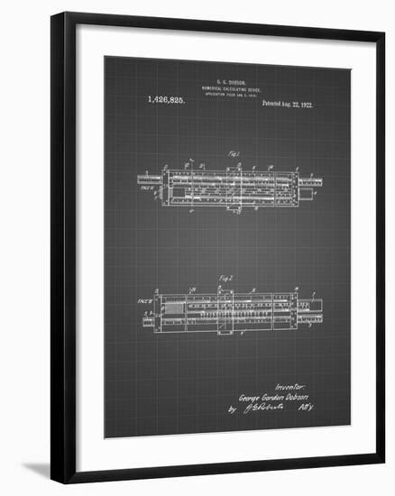 PP1040-Black Grid Slide Rule Patent Poster-Cole Borders-Framed Giclee Print