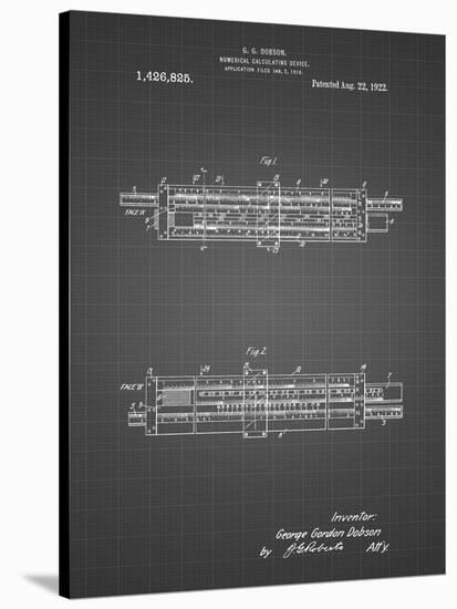 PP1040-Black Grid Slide Rule Patent Poster-Cole Borders-Stretched Canvas