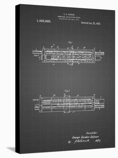 PP1040-Black Grid Slide Rule Patent Poster-Cole Borders-Stretched Canvas