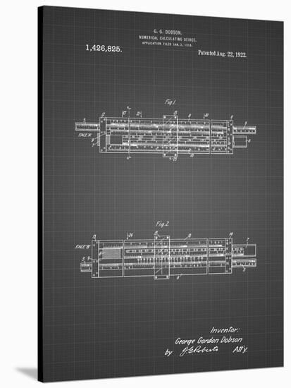 PP1040-Black Grid Slide Rule Patent Poster-Cole Borders-Stretched Canvas