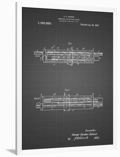 PP1040-Black Grid Slide Rule Patent Poster-Cole Borders-Framed Premium Giclee Print