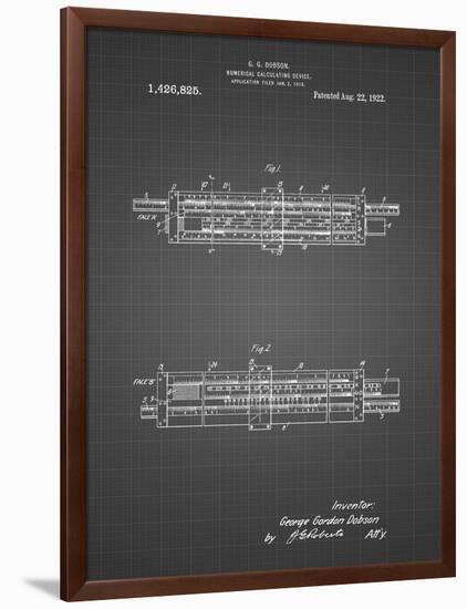 PP1040-Black Grid Slide Rule Patent Poster-Cole Borders-Framed Premium Giclee Print