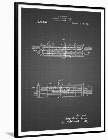 PP1040-Black Grid Slide Rule Patent Poster-Cole Borders-Framed Premium Giclee Print