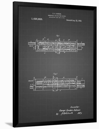 PP1040-Black Grid Slide Rule Patent Poster-Cole Borders-Framed Premium Giclee Print