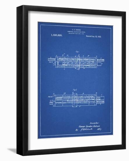 PP1040-Blueprint Slide Rule Patent Poster-Cole Borders-Framed Giclee Print