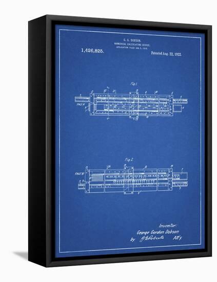 PP1040-Blueprint Slide Rule Patent Poster-Cole Borders-Framed Stretched Canvas