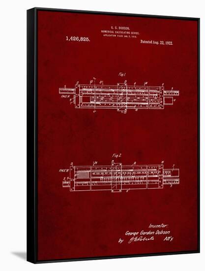 PP1040-Burgundy Slide Rule Patent Poster-Cole Borders-Framed Stretched Canvas