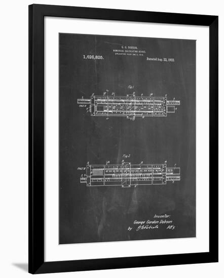 PP1040-Chalkboard Slide Rule Patent Poster-Cole Borders-Framed Giclee Print