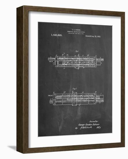 PP1040-Chalkboard Slide Rule Patent Poster-Cole Borders-Framed Giclee Print