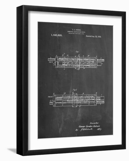 PP1040-Chalkboard Slide Rule Patent Poster-Cole Borders-Framed Giclee Print