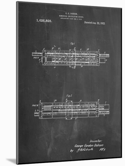 PP1040-Chalkboard Slide Rule Patent Poster-Cole Borders-Mounted Giclee Print