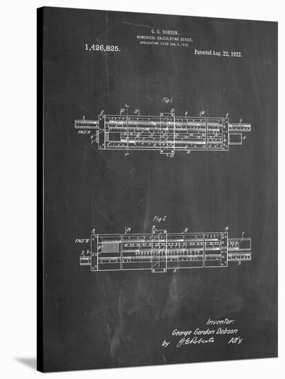 PP1040-Chalkboard Slide Rule Patent Poster-Cole Borders-Stretched Canvas