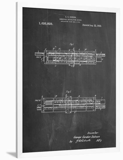 PP1040-Chalkboard Slide Rule Patent Poster-Cole Borders-Framed Premium Giclee Print