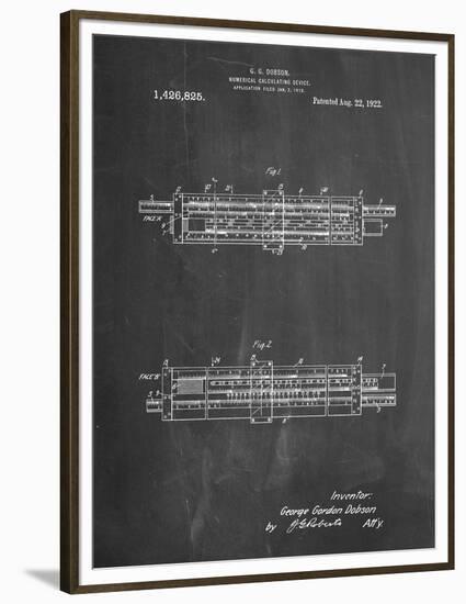 PP1040-Chalkboard Slide Rule Patent Poster-Cole Borders-Framed Premium Giclee Print