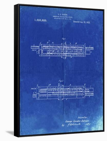 PP1040-Faded Blueprint Slide Rule Patent Poster-Cole Borders-Framed Stretched Canvas