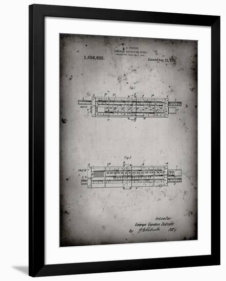 PP1040-Faded Grey Slide Rule Patent Poster-Cole Borders-Framed Giclee Print