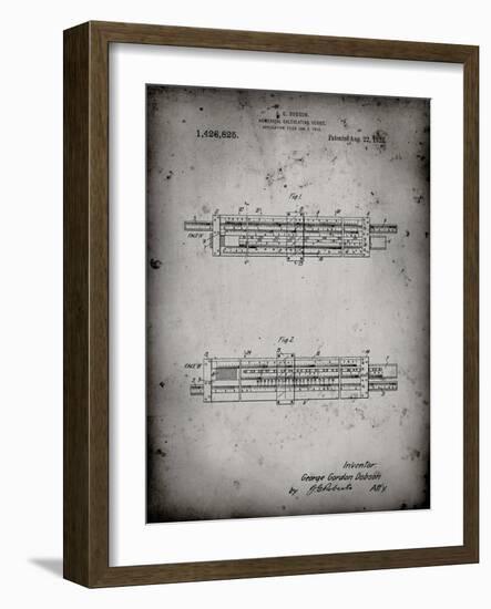 PP1040-Faded Grey Slide Rule Patent Poster-Cole Borders-Framed Giclee Print