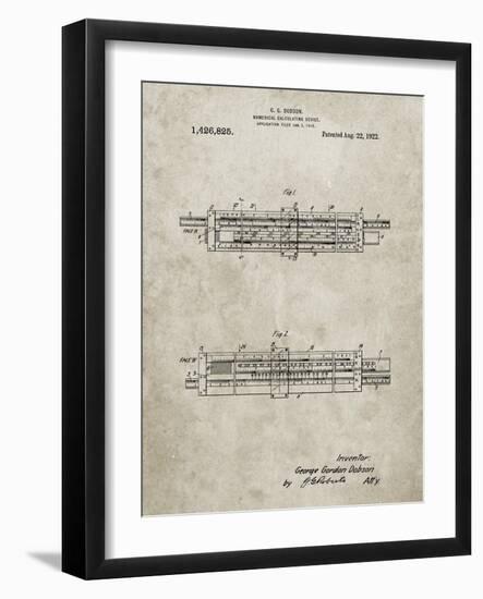 PP1040-Sandstone Slide Rule Patent Poster-Cole Borders-Framed Giclee Print