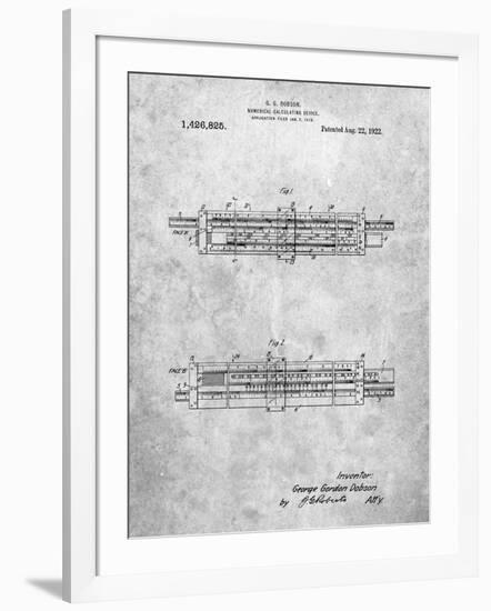 PP1040-Slate Slide Rule Patent Poster-Cole Borders-Framed Giclee Print