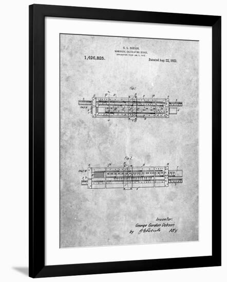 PP1040-Slate Slide Rule Patent Poster-Cole Borders-Framed Giclee Print