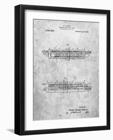 PP1040-Slate Slide Rule Patent Poster-Cole Borders-Framed Giclee Print