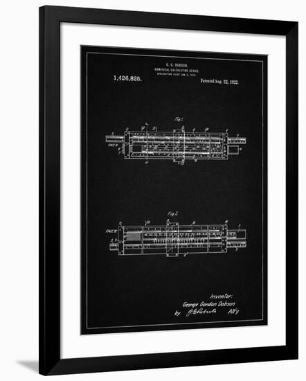 PP1040-Vintage Black Slide Rule Patent Poster-Cole Borders-Framed Giclee Print