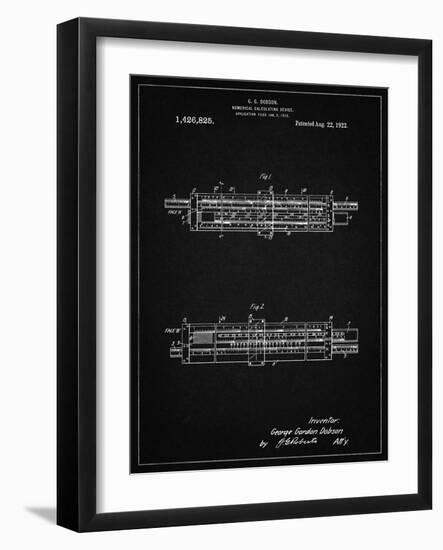 PP1040-Vintage Black Slide Rule Patent Poster-Cole Borders-Framed Giclee Print