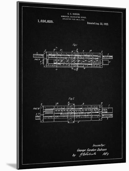 PP1040-Vintage Black Slide Rule Patent Poster-Cole Borders-Mounted Giclee Print