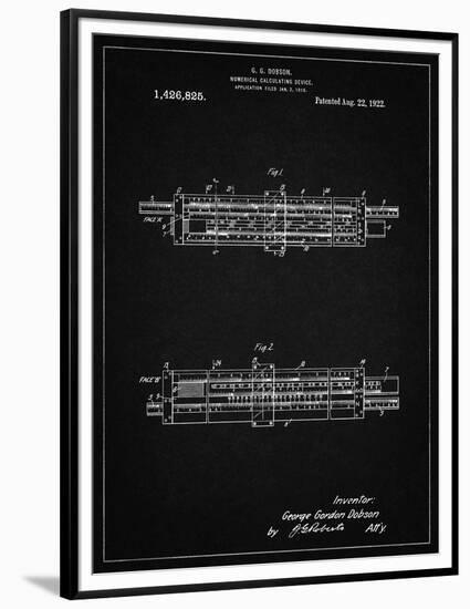 PP1040-Vintage Black Slide Rule Patent Poster-Cole Borders-Framed Premium Giclee Print