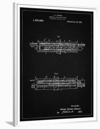 PP1040-Vintage Black Slide Rule Patent Poster-Cole Borders-Framed Premium Giclee Print
