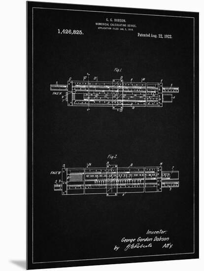 PP1040-Vintage Black Slide Rule Patent Poster-Cole Borders-Mounted Premium Giclee Print