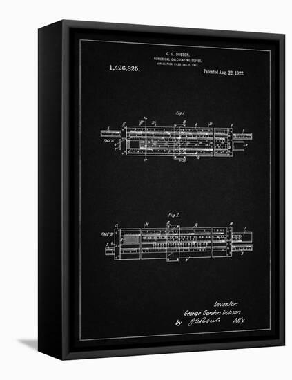 PP1040-Vintage Black Slide Rule Patent Poster-Cole Borders-Framed Stretched Canvas