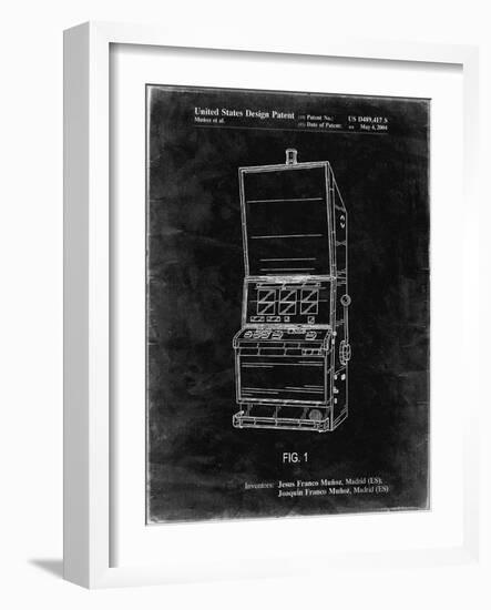 PP1043-Black Grunge Slot Machine Patent Poster-Cole Borders-Framed Giclee Print