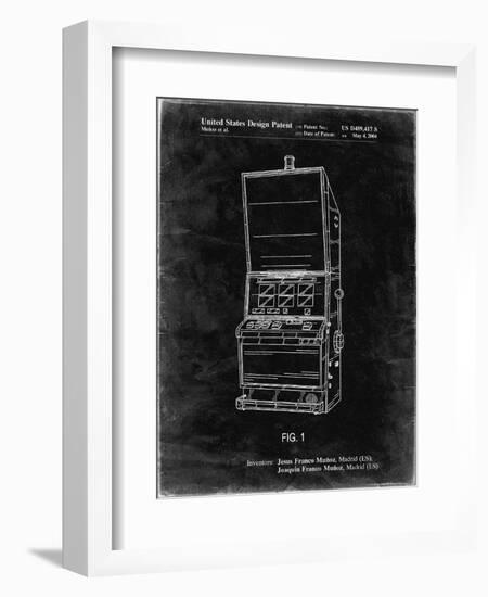 PP1043-Black Grunge Slot Machine Patent Poster-Cole Borders-Framed Giclee Print