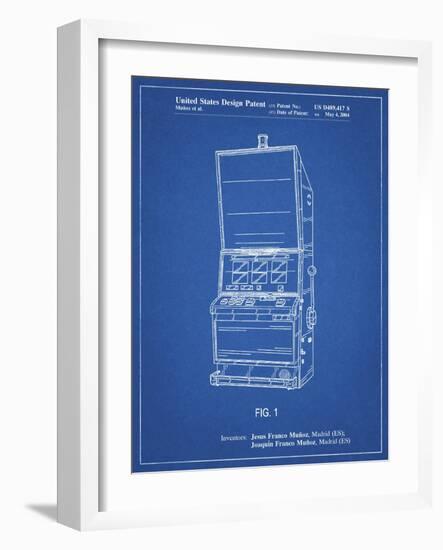 PP1043-Blueprint Slot Machine Patent Poster-Cole Borders-Framed Giclee Print