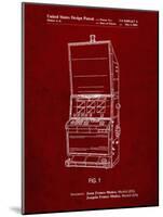 PP1043-Burgundy Slot Machine Patent Poster-Cole Borders-Mounted Giclee Print