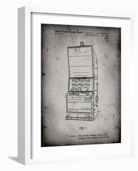 PP1043-Faded Grey Slot Machine Patent Poster-Cole Borders-Framed Giclee Print