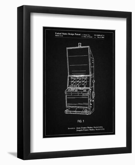 PP1043-Vintage Black Slot Machine Patent Poster-Cole Borders-Framed Premium Giclee Print