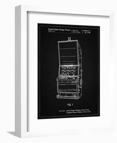 PP1043-Vintage Black Slot Machine Patent Poster-Cole Borders-Framed Premium Giclee Print