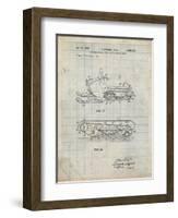 PP1046-Antique Grid Parchment Snow Mobile Patent Poster-Cole Borders-Framed Giclee Print